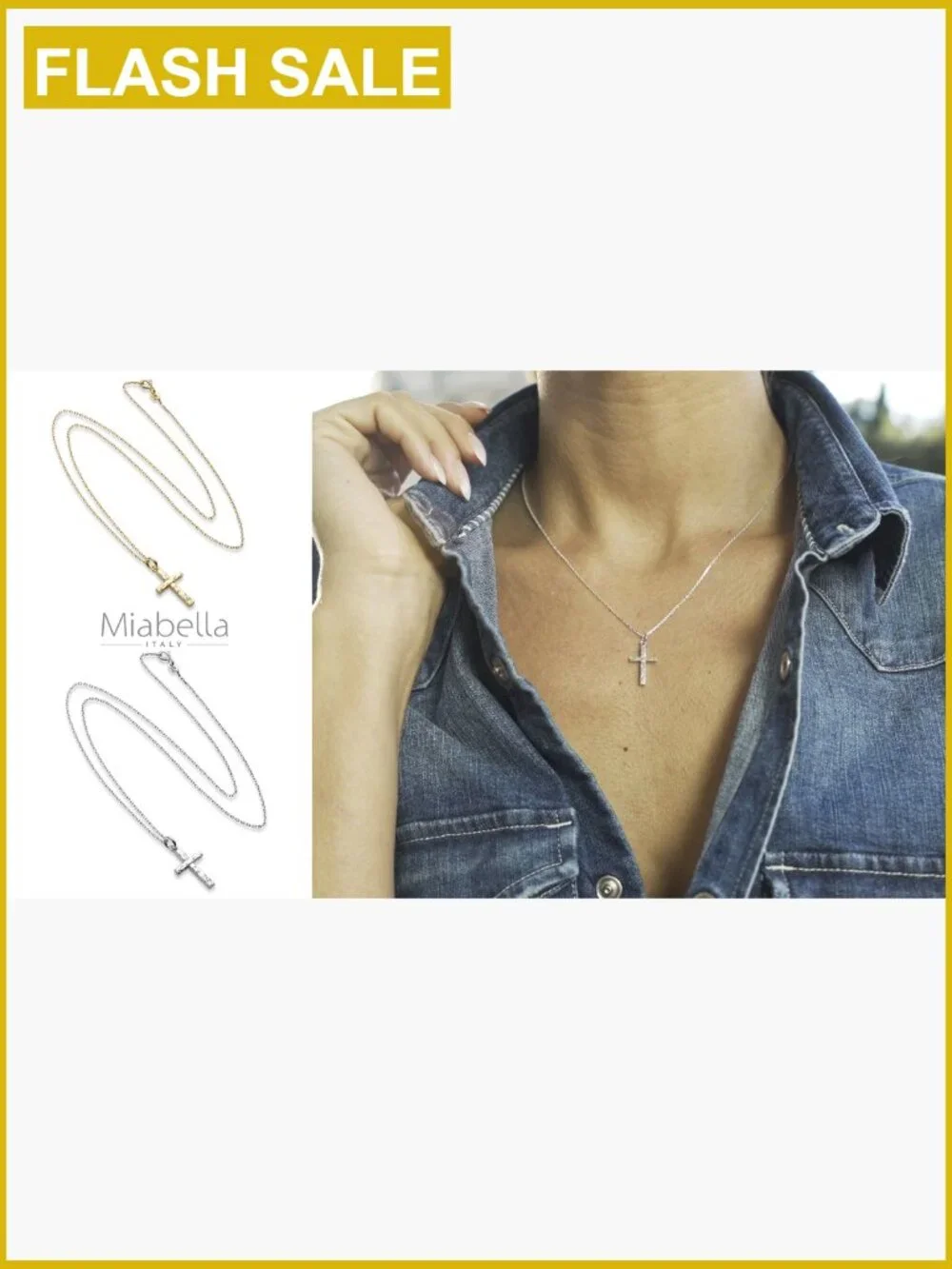 925 Sterling Silver Hammered Cross Pendant Necklace 18in